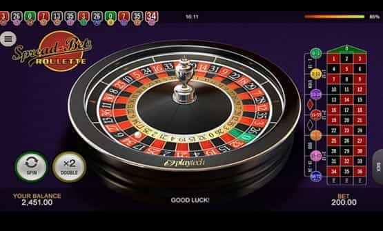 Spread Bet Roulette online game wheel.