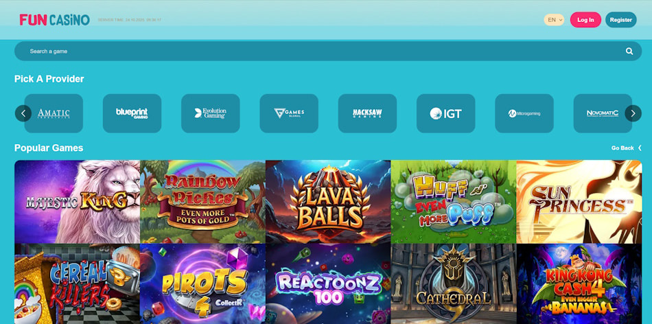 Fun Casino Site Navigation