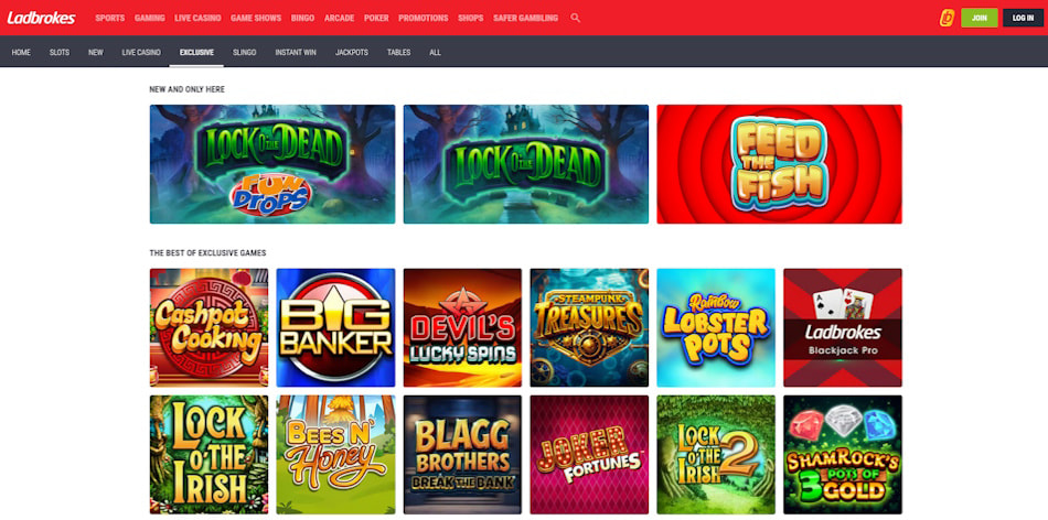 Ladbrokes Exclusive Casino Games