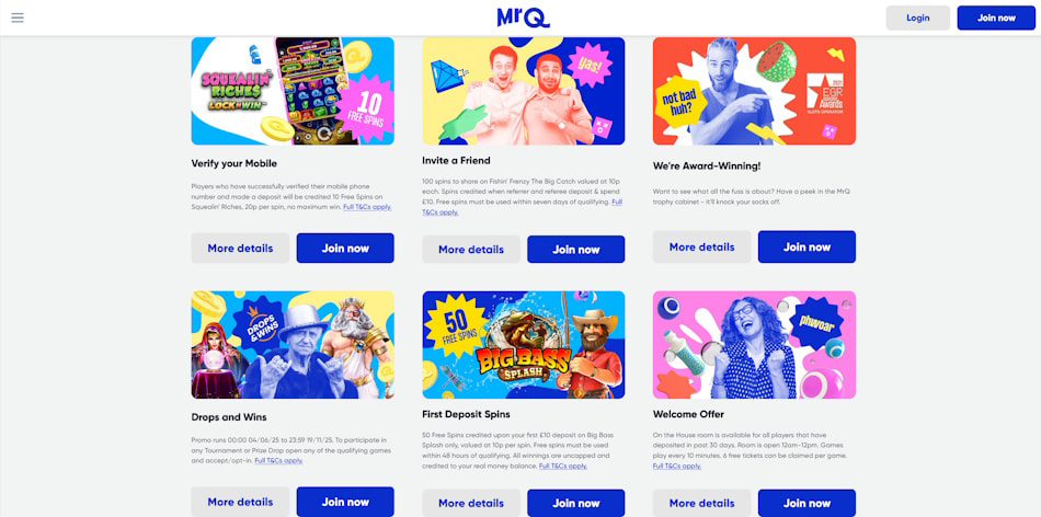 MrQ Bonus Offers & Promotions