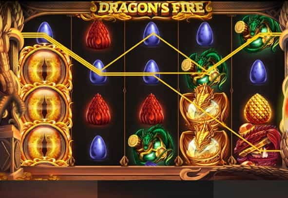 A look at Dragon’s Fire slot during a game.