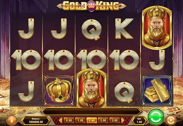 The Gold King demo game rows and reels.