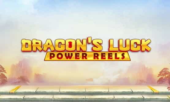 Opening screen and game logo of Dragon’s Luck Power Reels.