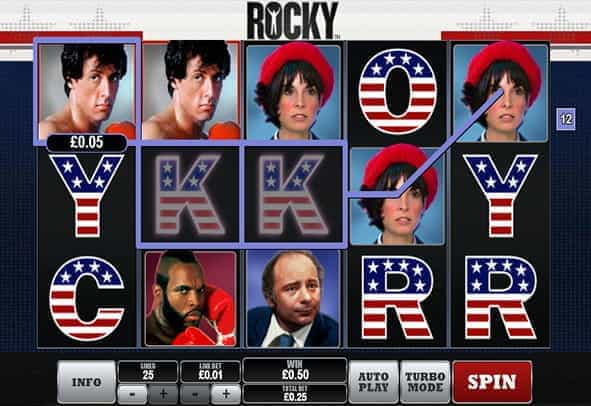 In-game view of the Rocky online slot