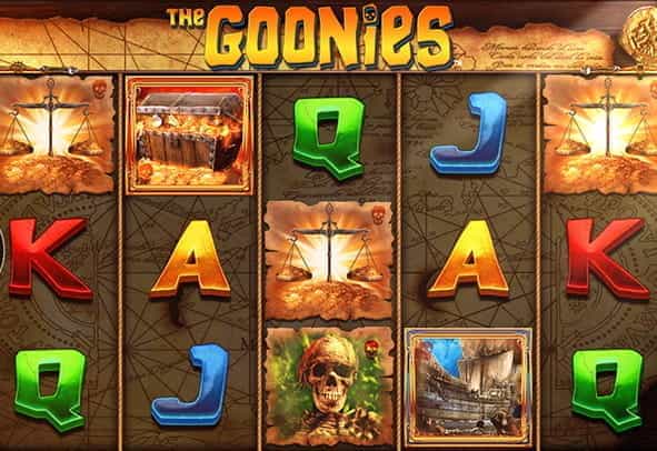 Image of the Goonies online slot demo game.