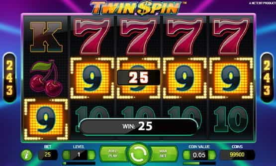 Twin Spin online slot during the game