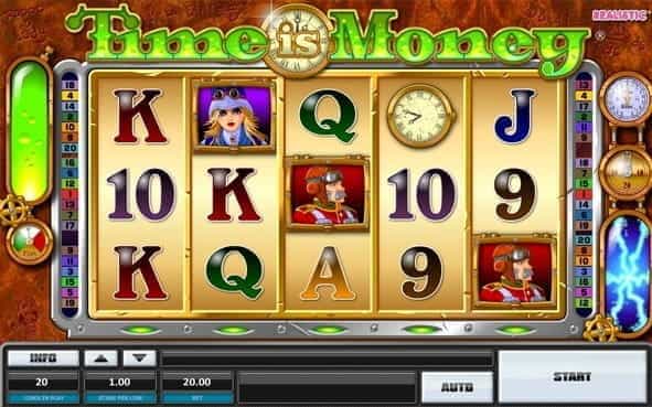 Promotional image for the Time is Money slot game