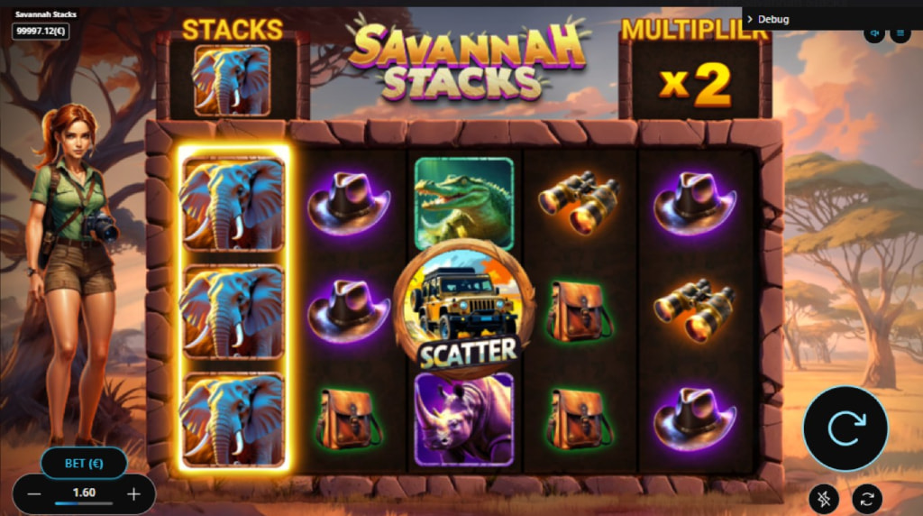 Screenshot of the Scatter symbols of Savannah Stacks