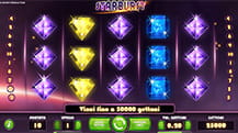 L'area di gioco della slot Starburst durante una partita in corso.