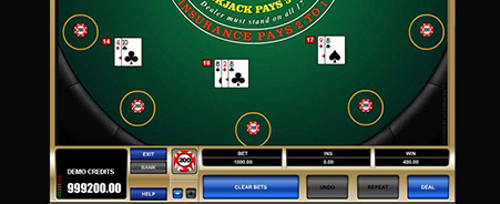 Multihand Classic Blackjack door Microgaming