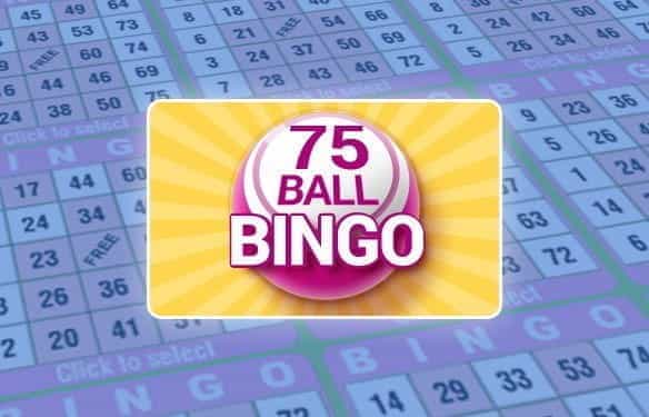 Screenshot of the 5 x 5 grid from 75-Ball Bingo