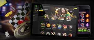 The 888casino app on an Android.