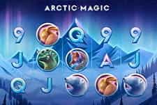 The rows and reels of the Arctic Magic slot game. 