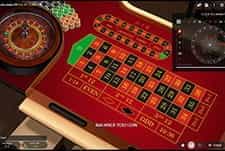 In-game Auto Roulette table view at Clover Casino