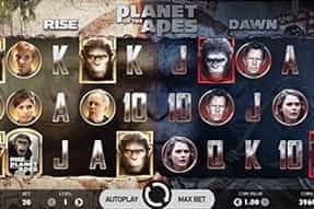 Image of the Planet of the Apes slot on a mobile device.