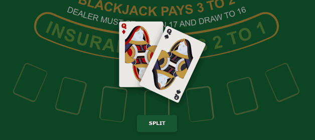 in blackjack can you split king queen