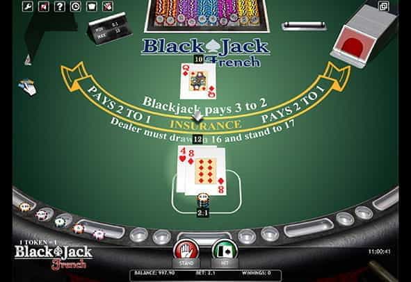 Blackjack French demo game view.