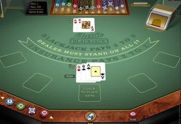 The Classic Blackjack Gold game demo by Microgaming.