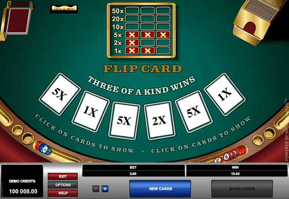 In-game action of the Flip Card game.
