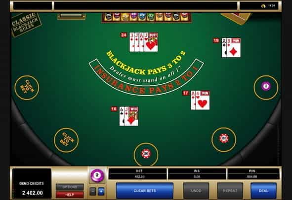 Multi-Hand Classic Blackjack Gold gameplay
