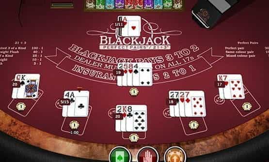 perfect pairs 21 3 blackjack สล็อต