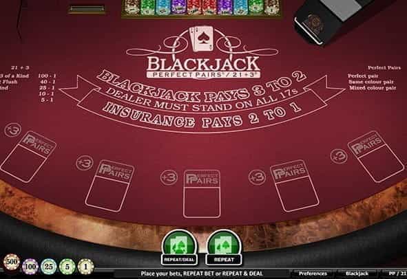 blackjack perfect pairs 21 3