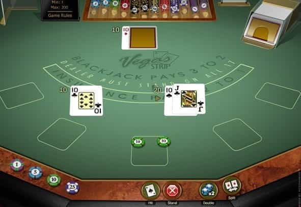 The Vegas Strip Blackjack Gold game by Microgaming.