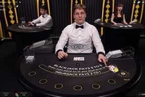 A game of live dealer blackjack at bwin casino