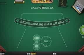 An image of the Casino Hold'em game on mobile