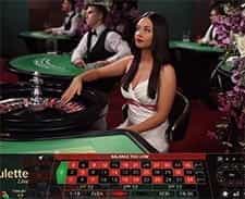 An image of a live roulette game at the casino.