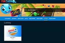 The lottery homepage at Fun Casino.