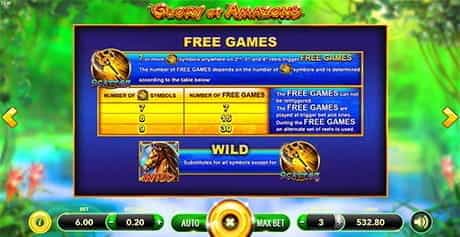 The Free Spins round in Glory of Amazons by SlotVision.