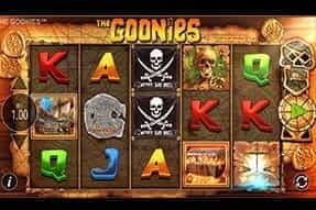 An in-game view of the nostalgic Goonies slot game.