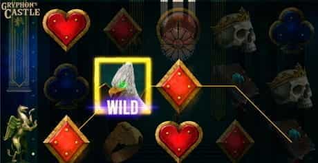 The Wild feature active in the Gryphon's Castle slot game from Mascot Gaming