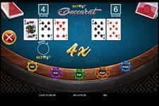 Hit Me! Baccarat in-game play view