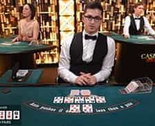 Image of a live casino poker game at Betsafe casino
