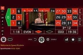 In-game image of live roulette on mobile 