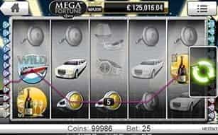 The Mega Fortune mobile slot at LeoVegas casino.