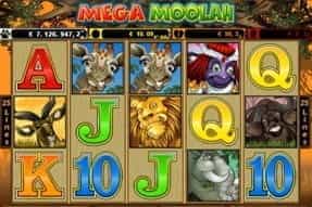Image of the Mega Moolah jackpot slot on a mobile device.