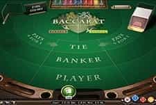The green table for a Baccarat game at Playzee casino