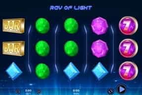 A view of the gem-filled reels of the Ray of Light slot game