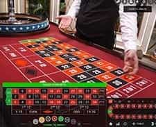 A live roulette game at the Hippodrome online casino.