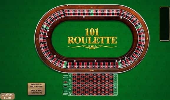 An in-game image of the 101 Roulette Game from Playtech.