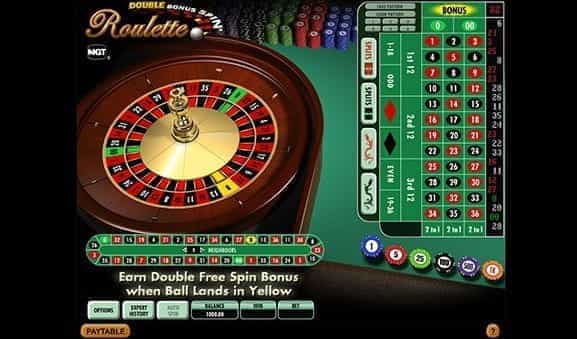 An in-game image of Double Bonus Spin Roulette from IGT.