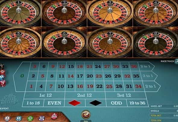 A demo of the Multi Wheel European Roulette Gold game from Microgaming.