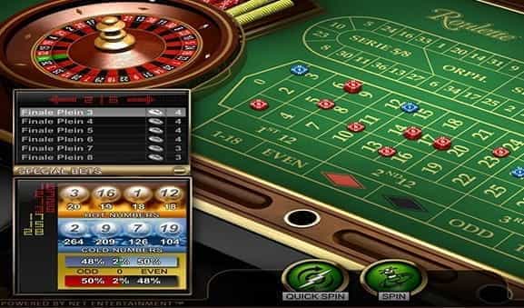 A screenshot of the game Roulette Advanced by NetEnt