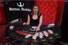 A game of blackjack live at Royal Panda.