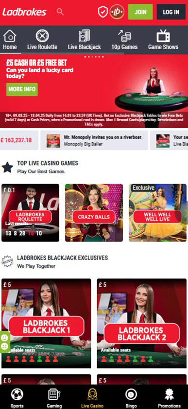 Ladbrokes screenshot thumbnail 1