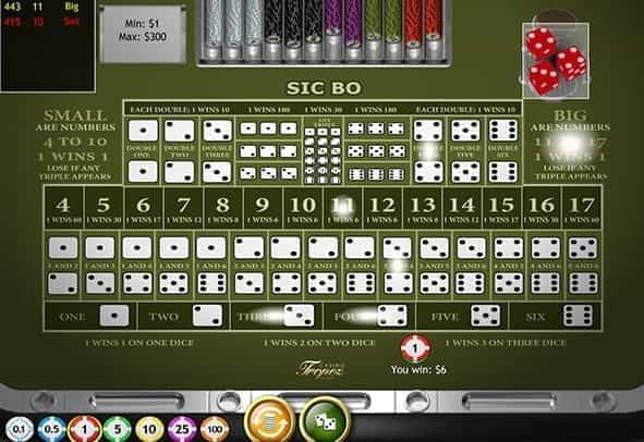 A preview image of a sic bo online game.