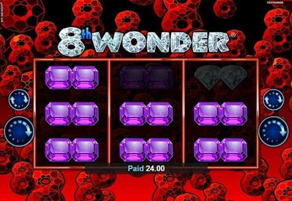 In-game action from the 8th Wonder slot game from Realistic Games